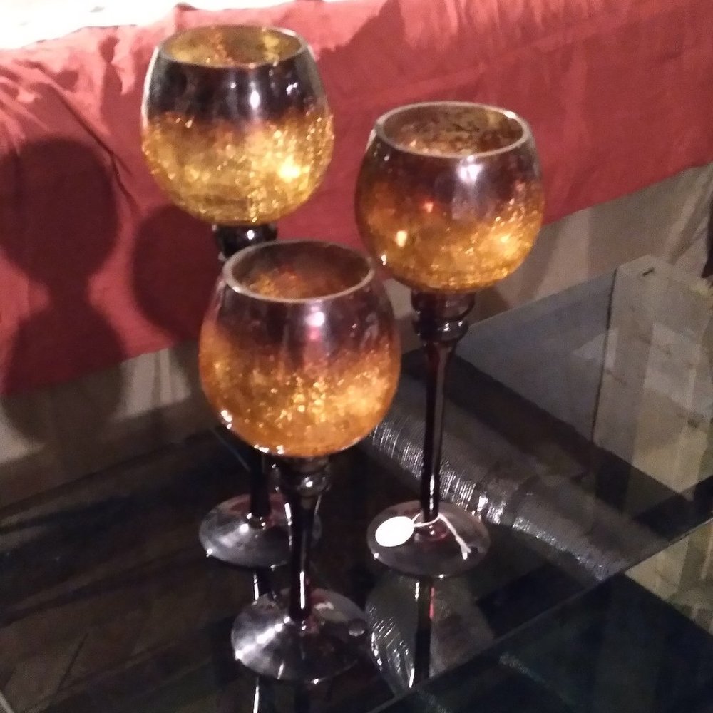 Home Decor: Large hand-blown glass goblets
